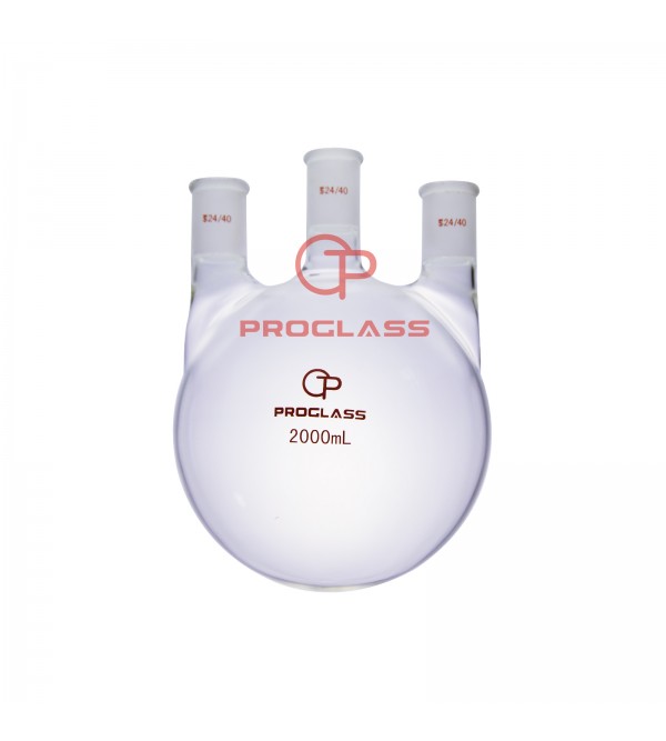 Three Necks Round Bottom Flask,2000ml ,Straight Side neck