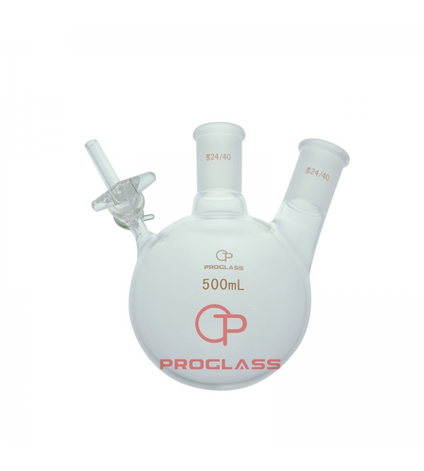 Reaction Flask,Round Bottom,Glass stopcock,two necks