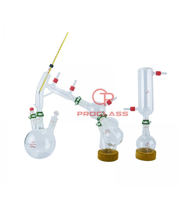 Short Path 1L Chemistry Lab Glassware Distillation Kit with Cold Trap kit